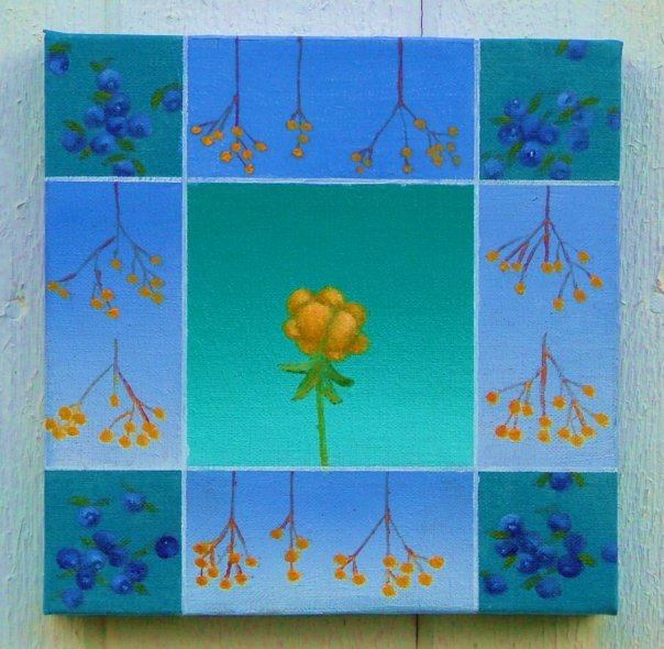 ,tre bær, 20x20, 2008, solgt