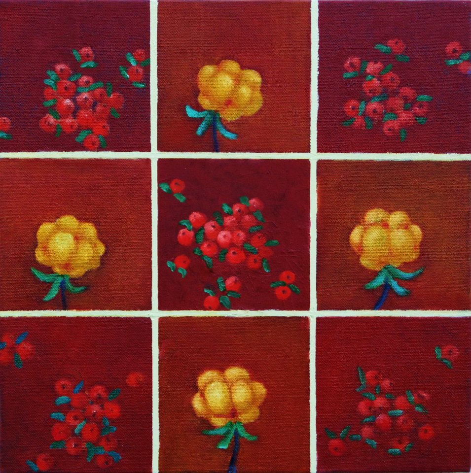 2 bær, olje på lerret, 30x30, 2008, solgt
