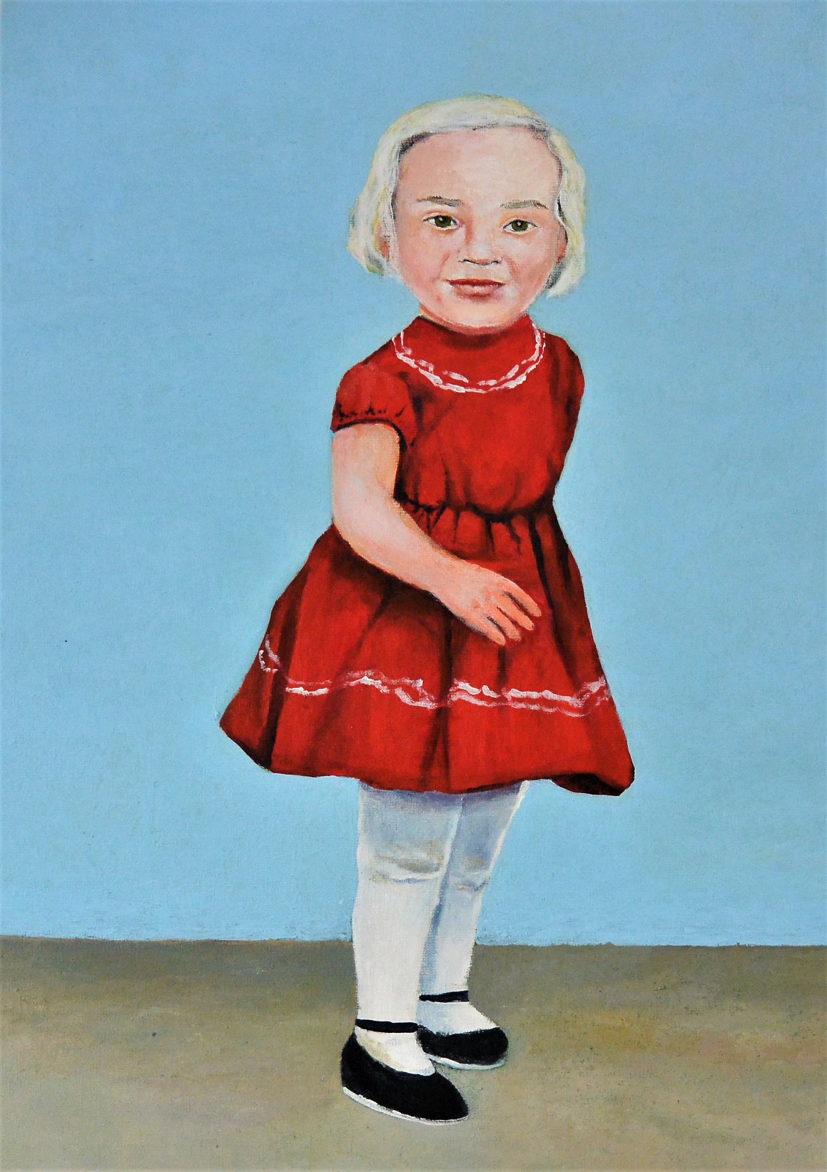 Portrett av ei jente, akryl på lerret, 70x50, 2020
