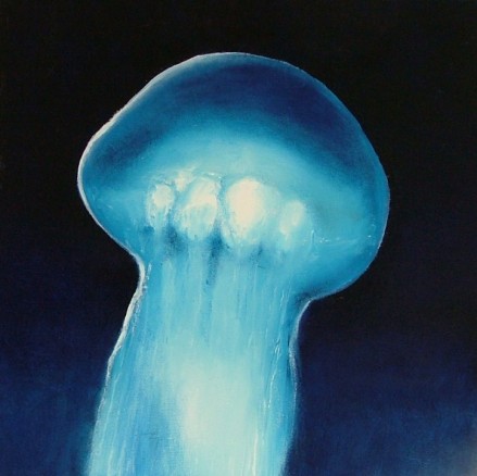 Blå  brennmanet,olje på lerret, 40x40, 2009, solgt