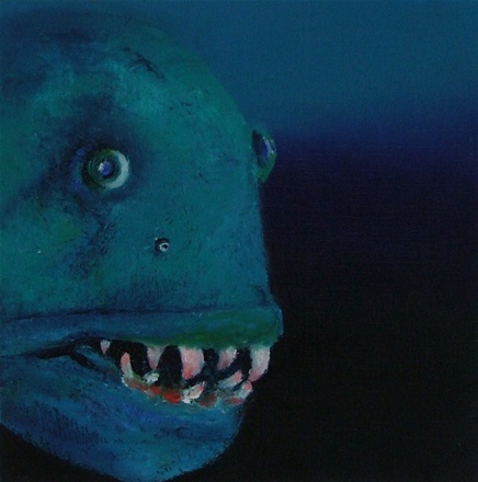 Blå  brennmanet,olje på lerret, 40x40, 2009, solgt